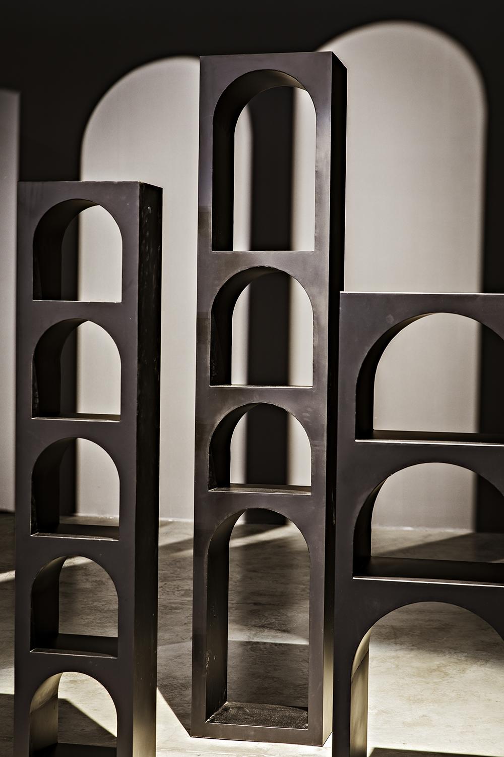 NOIR Aqueduct Bookcase A Black Metal
