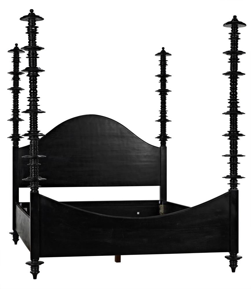 NOIR Ferret Bed Eastern King Hand Rubbed Black