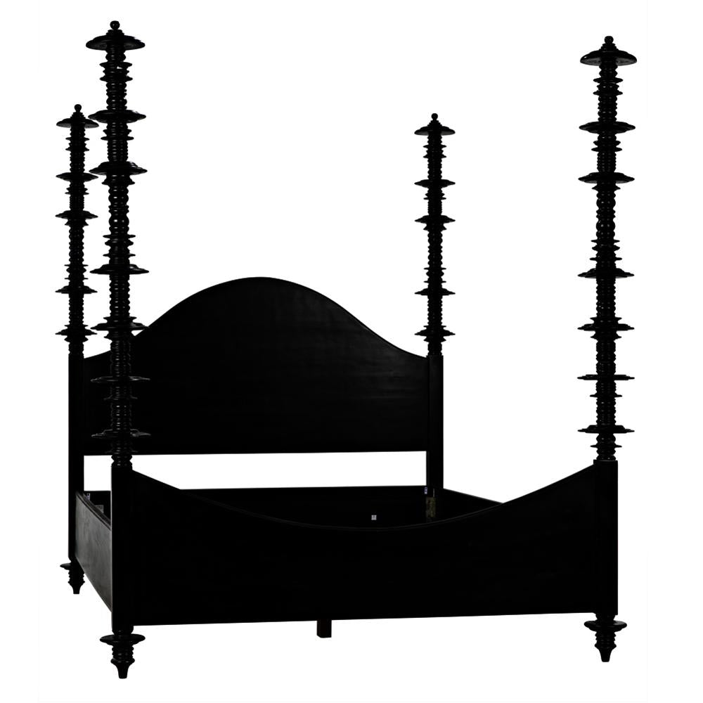 NOIR Ferret Bed Queen Hand Rubbed Black