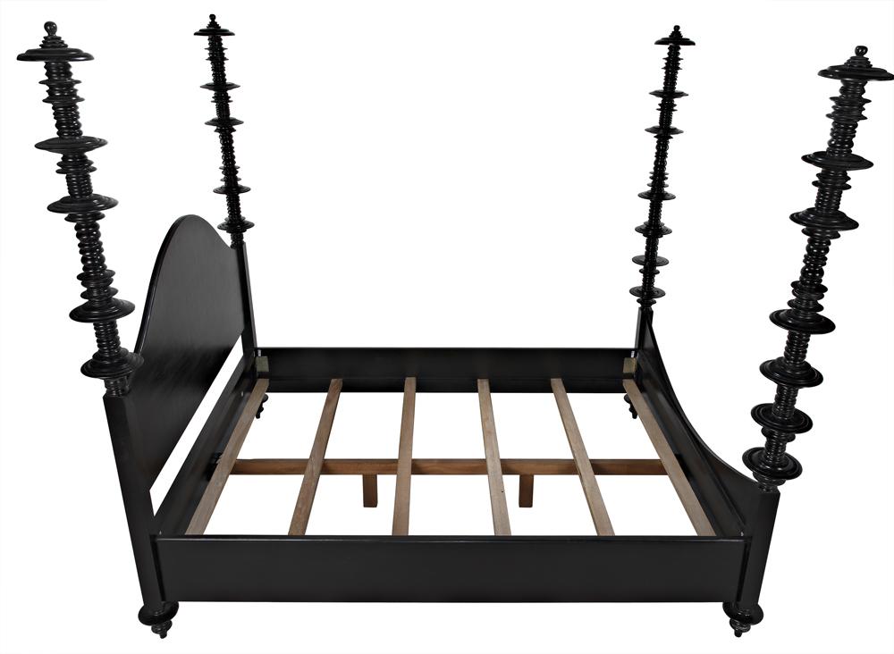 NOIR Ferret Bed Queen Hand Rubbed Black