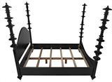 NOIR Ferret Bed Queen Hand Rubbed Black