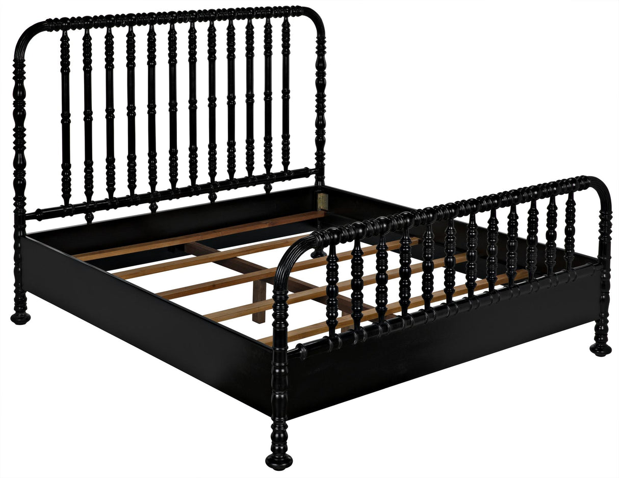 NOIR Bachelor Bed Eastern King Hand Rubbed Black