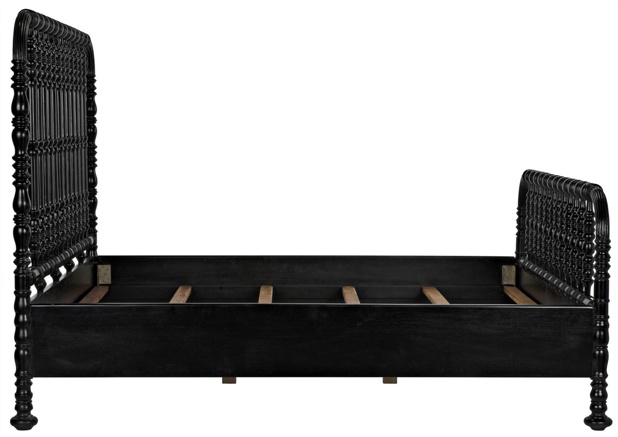 NOIR Bachelor Bed Eastern King Hand Rubbed Black