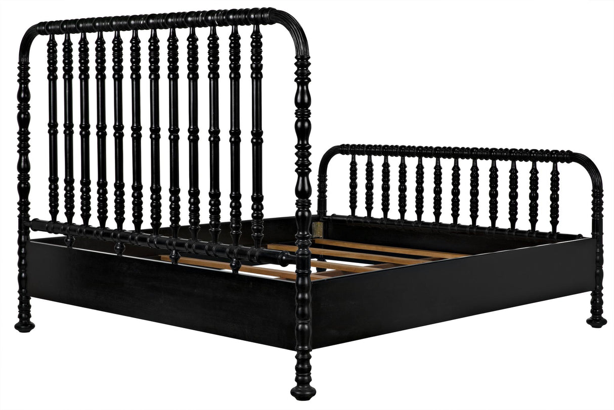 NOIR Bachelor Bed Eastern King Hand Rubbed Black