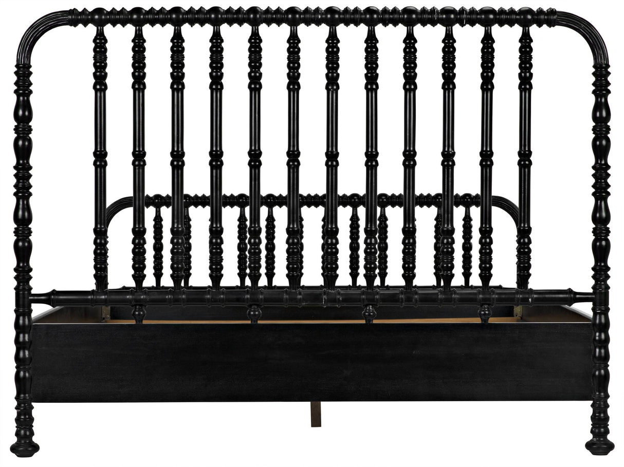 NOIR Bachelor Bed Eastern King Hand Rubbed Black