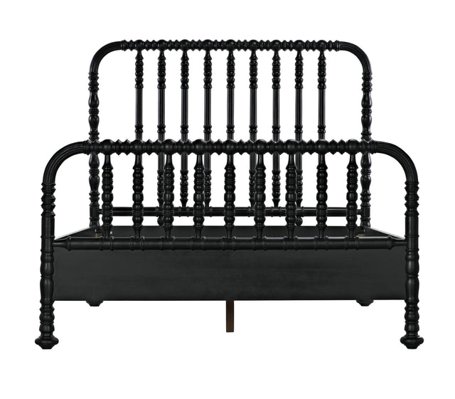 NOIR Bachelor Bed Queen Hand Rubbed Black