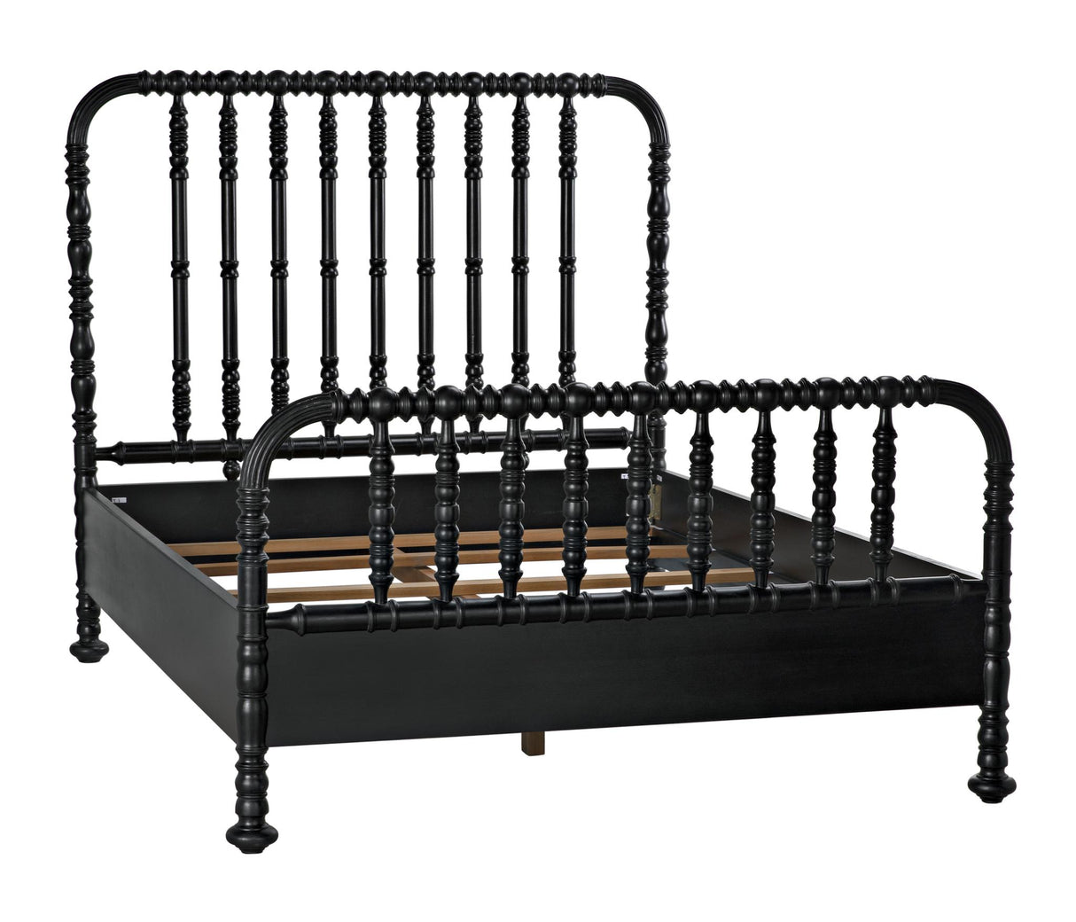 NOIR Bachelor Bed Queen Hand Rubbed Black