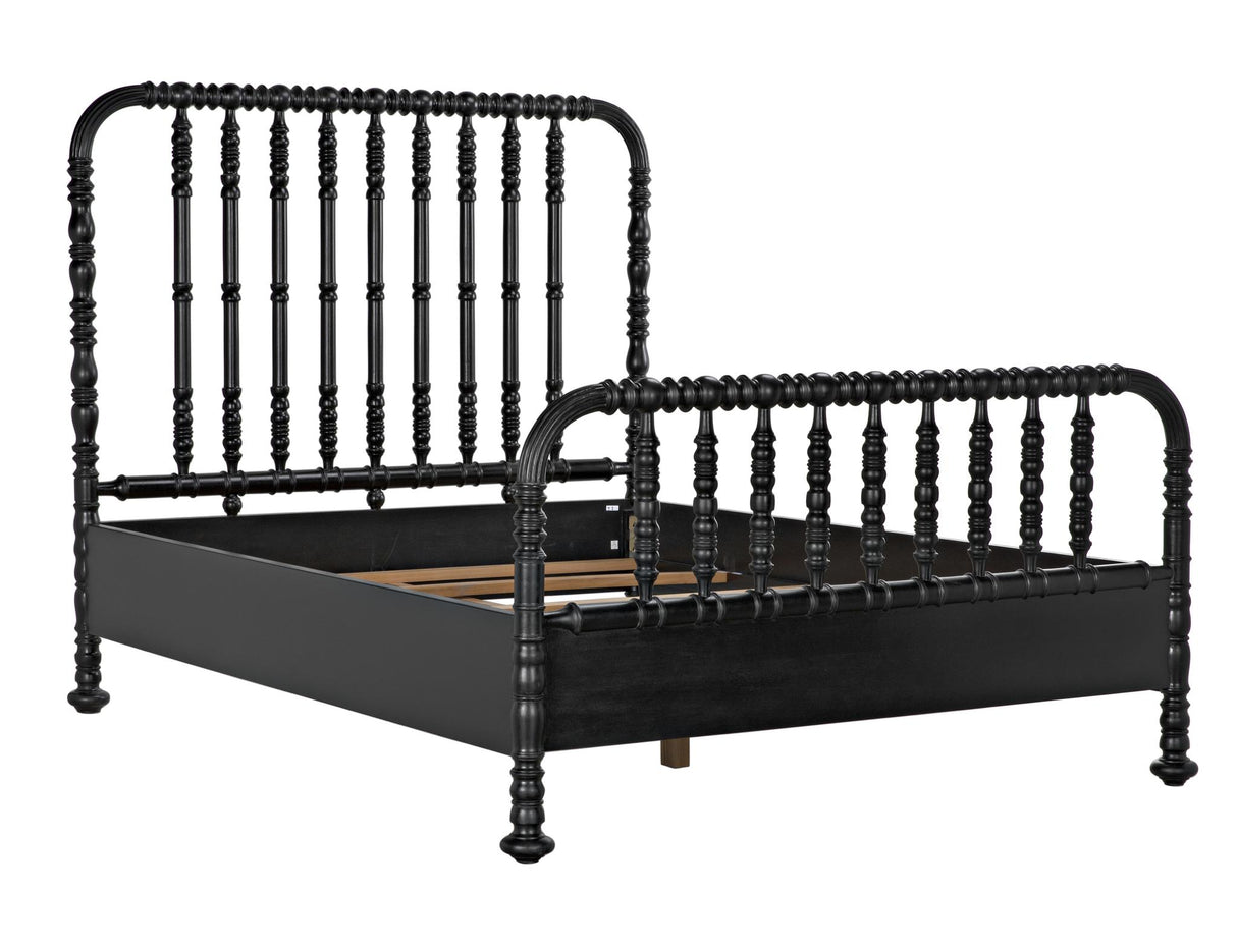 NOIR Bachelor Bed Queen Hand Rubbed Black