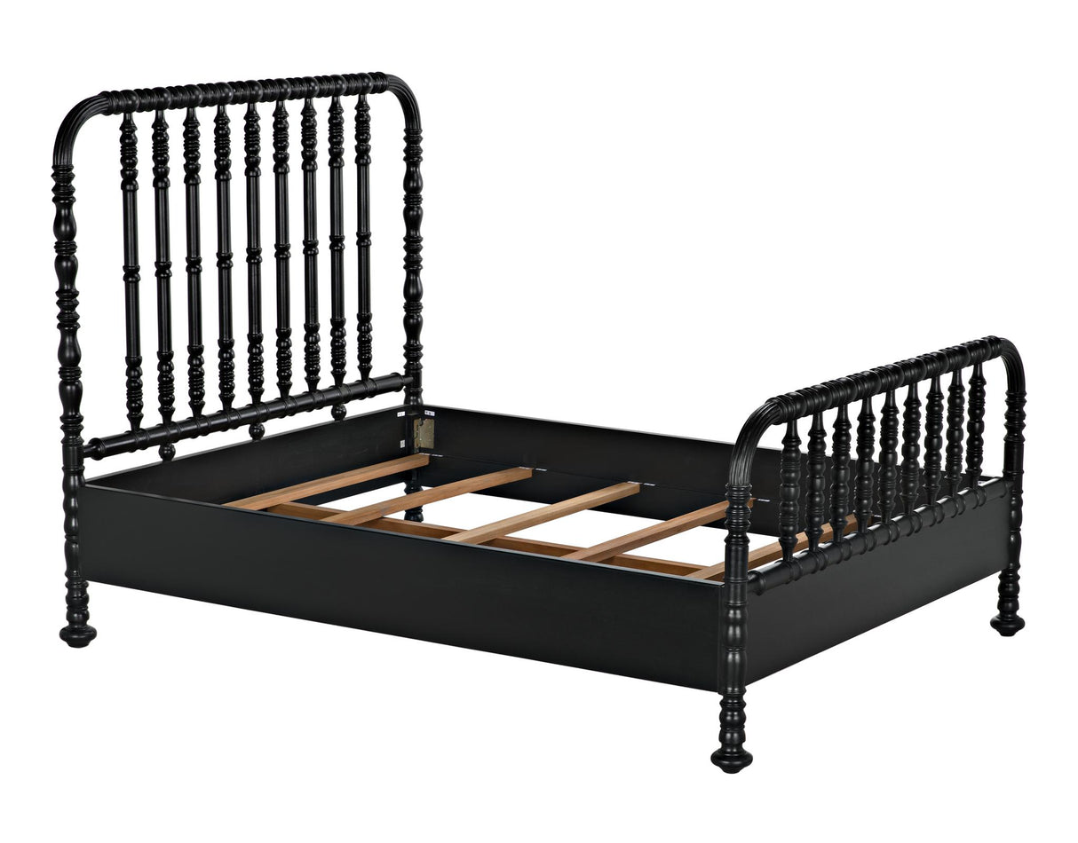 NOIR Bachelor Bed Queen Hand Rubbed Black