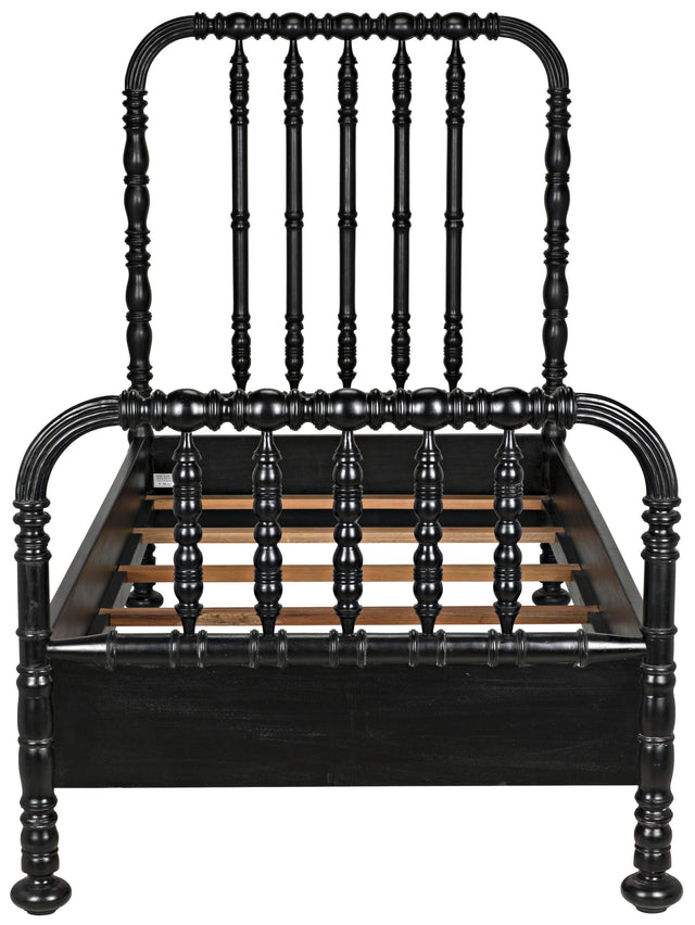 NOIR Bachelor Bed Twin Hand Rubbed Black