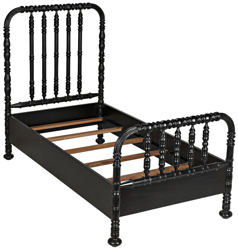 NOIR Bachelor Bed Twin Hand Rubbed Black