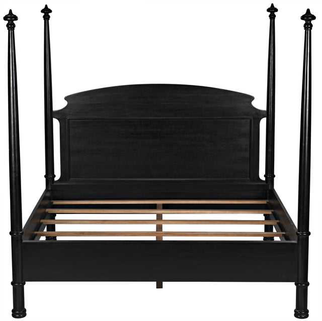 NOIR New Douglas Bed Eastern King Hand Rubbed Black