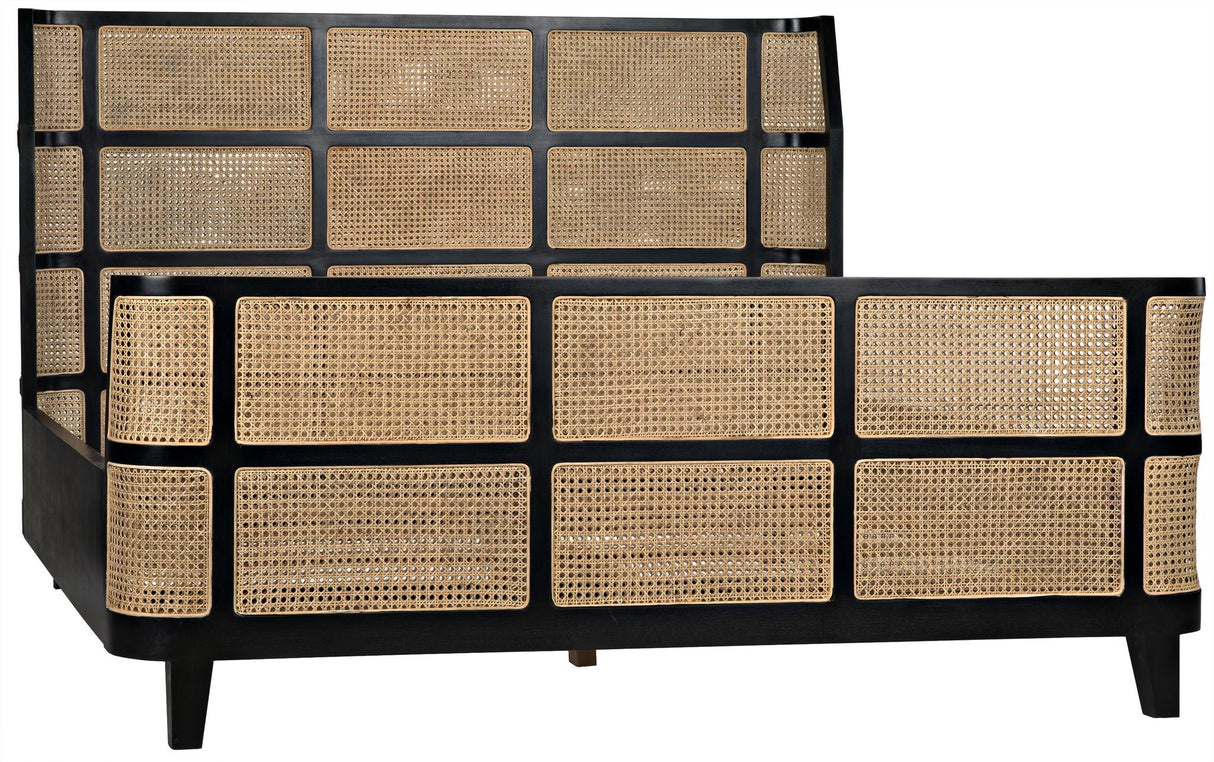 NOIR Porto Bed Eastern King Hand Rubbed Black