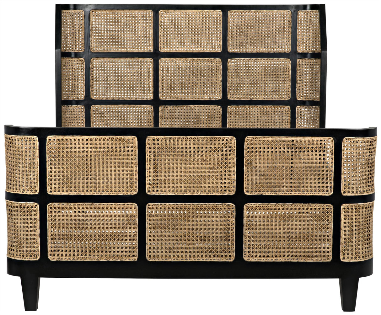 NOIR Porto Bed Queen Hand Rubbed Black