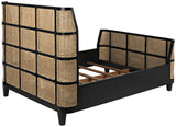 NOIR Porto Bed Queen Hand Rubbed Black
