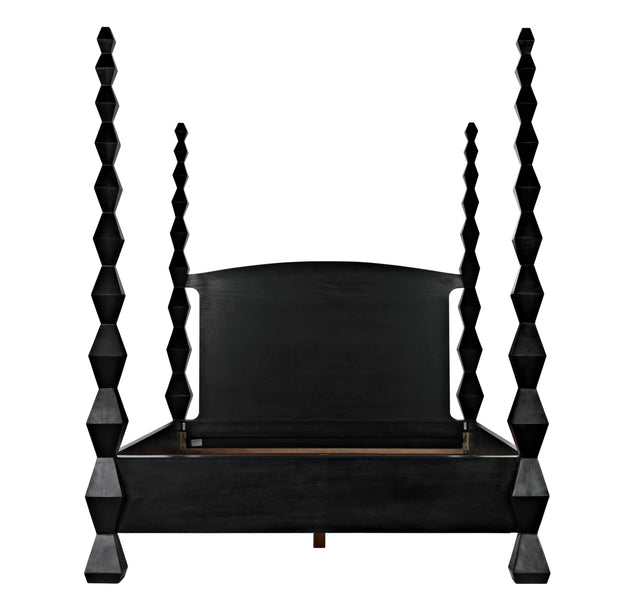 NOIR Brancusi Bed Queen Hand Rubbed Black