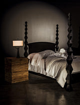 NOIR Brancusi Bed Queen Hand Rubbed Black