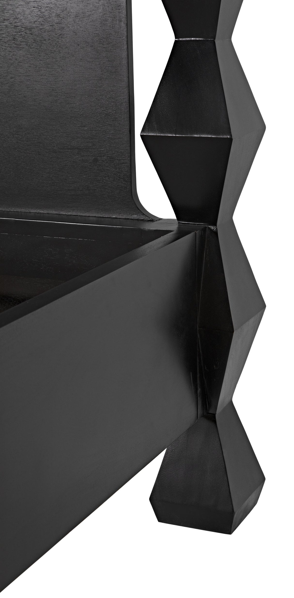 NOIR Brancusi Bed Queen Hand Rubbed Black