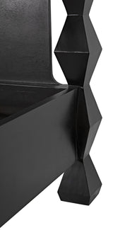 NOIR Brancusi Bed Queen Hand Rubbed Black