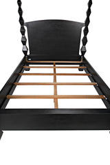 NOIR Brancusi Bed Queen Hand Rubbed Black