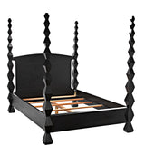 NOIR Brancusi Bed Queen Hand Rubbed Black