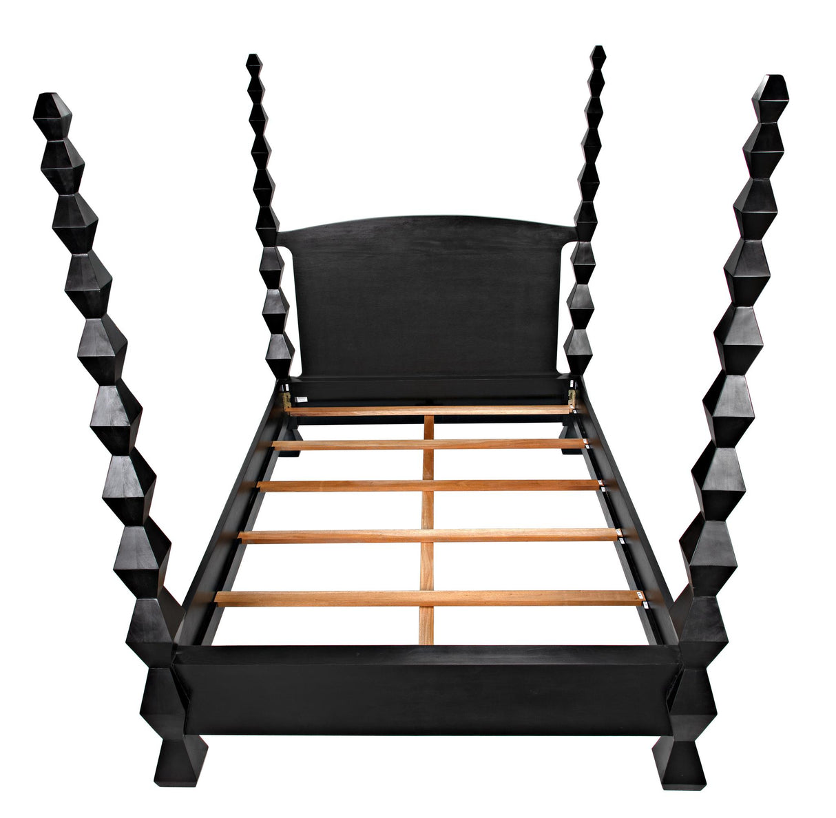 NOIR Brancusi Bed Queen Hand Rubbed Black