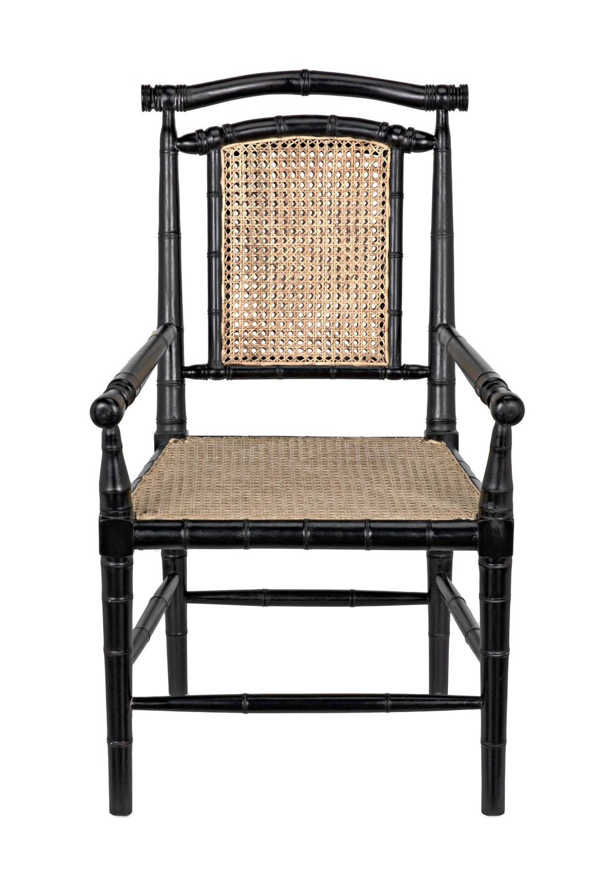 NOIR Colonial Bamboo Arm Chair Hand Rubbed Black