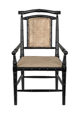 NOIR Colonial Bamboo Arm Chair Hand Rubbed Black