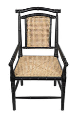 NOIR Colonial Bamboo Arm Chair Hand Rubbed Black
