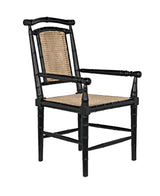 NOIR Colonial Bamboo Arm Chair Hand Rubbed Black