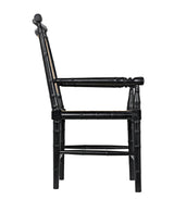 NOIR Colonial Bamboo Arm Chair Hand Rubbed Black