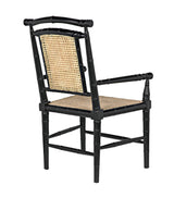 NOIR Colonial Bamboo Arm Chair Hand Rubbed Black