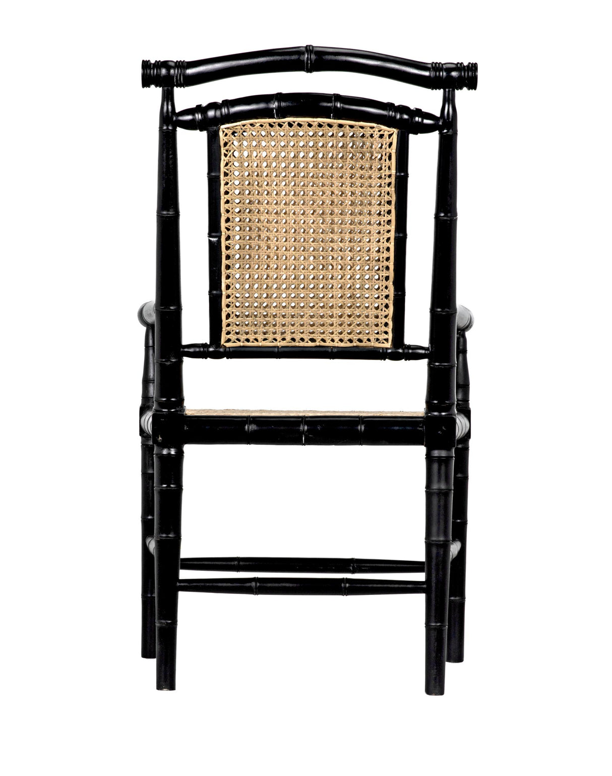 NOIR Colonial Bamboo Arm Chair Hand Rubbed Black
