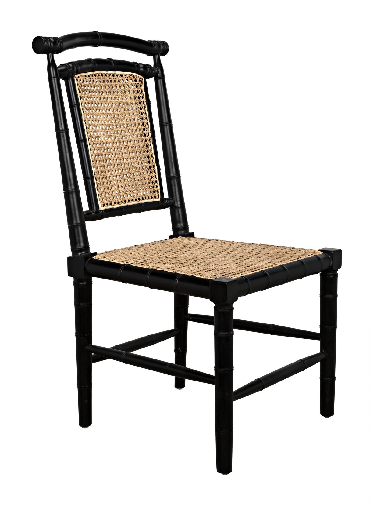 NOIR Colonial Bamboo Side Chair Hand Rubbed Black