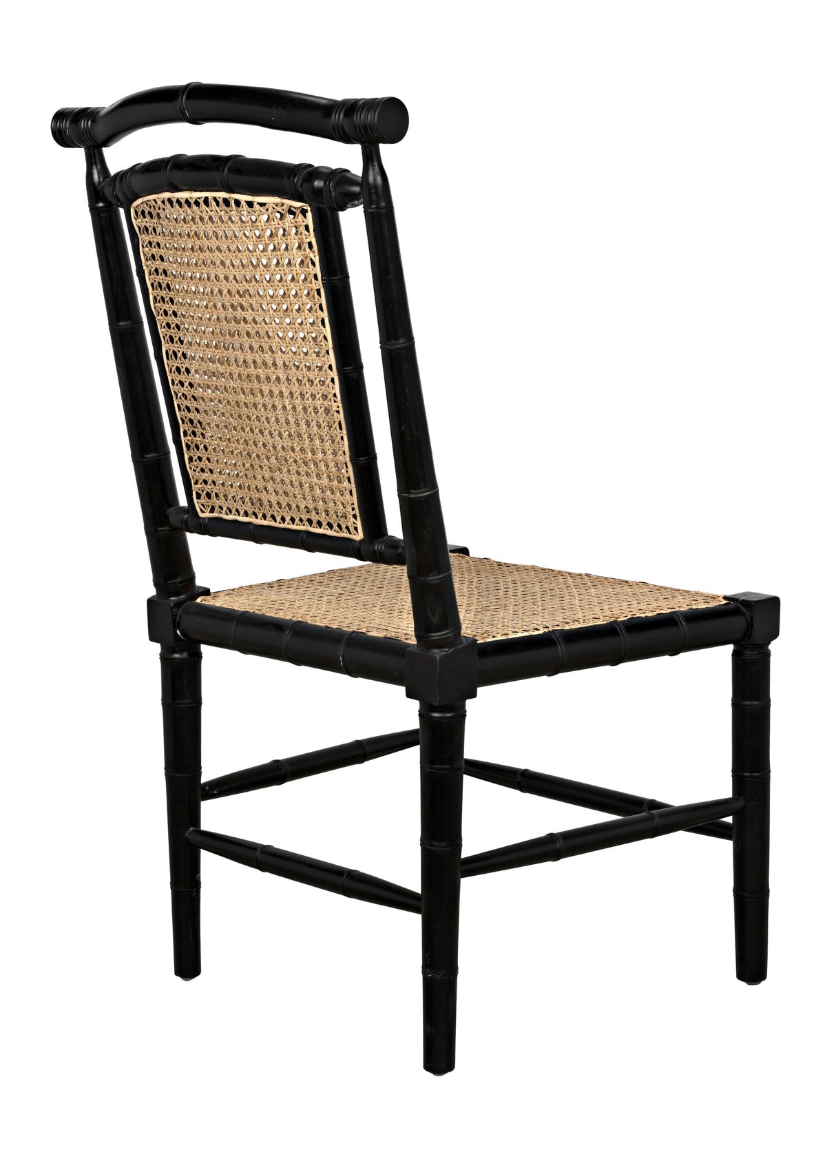 NOIR Colonial Bamboo Side Chair Hand Rubbed Black