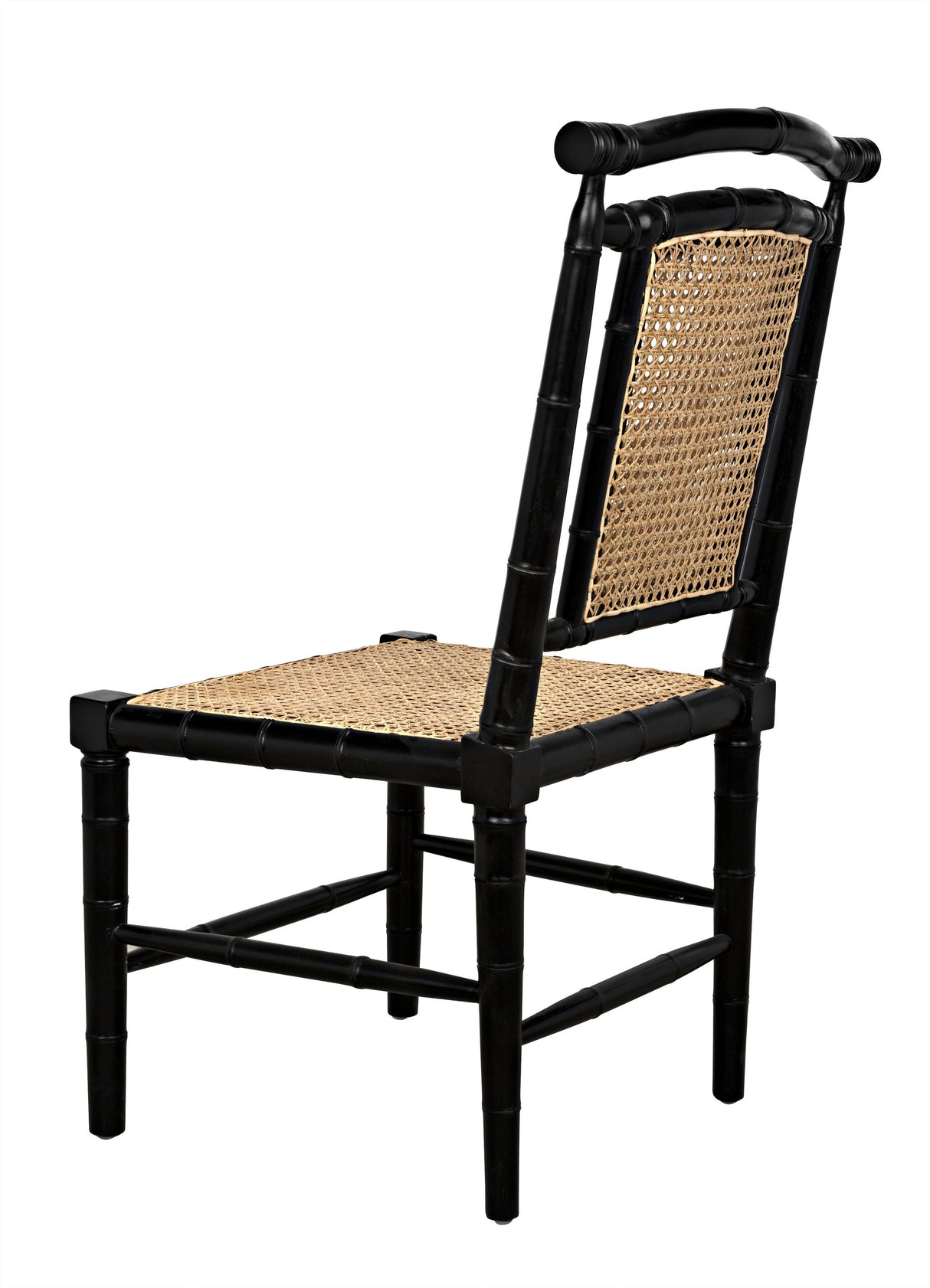 NOIR Colonial Bamboo Side Chair Hand Rubbed Black