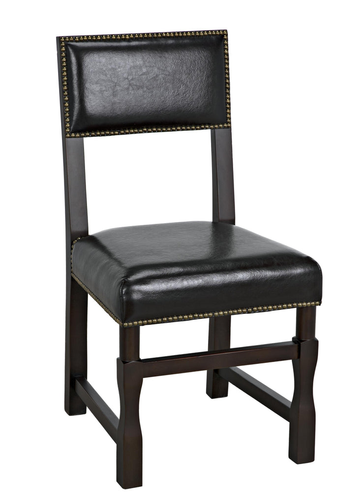 NOIR Abadon Side Chair with Leather Distressed Brown