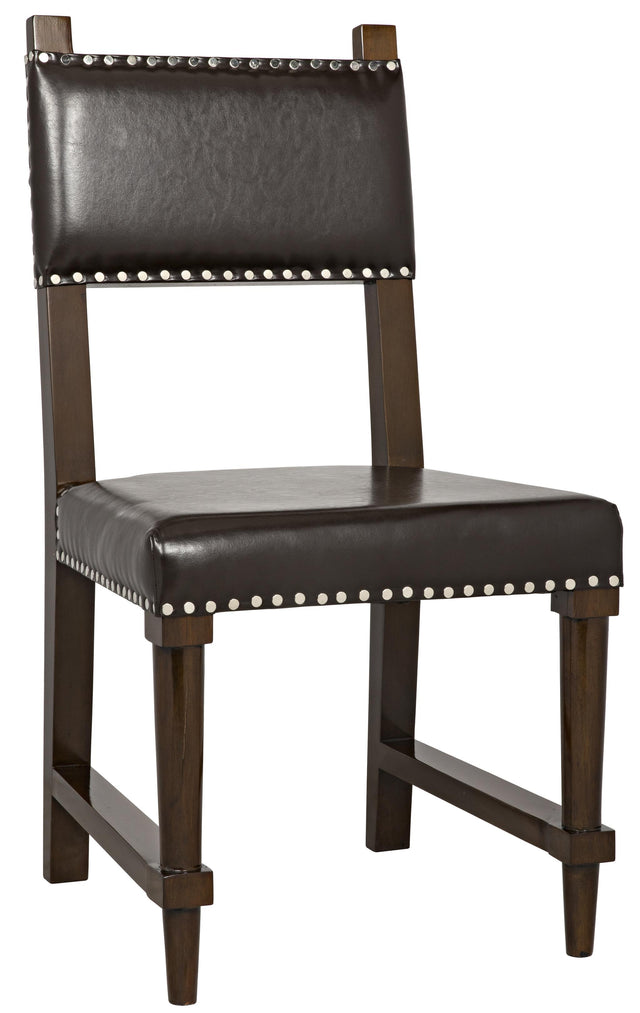 NOIR Kerouac Chair with Leather Distressed Brown