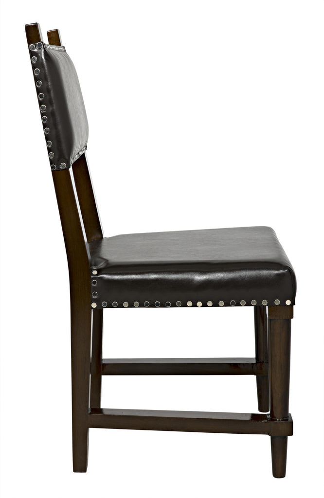 NOIR Kerouac Chair with Leather Distressed Brown