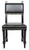Noir Kerouac Chair With Leather Distressed Black