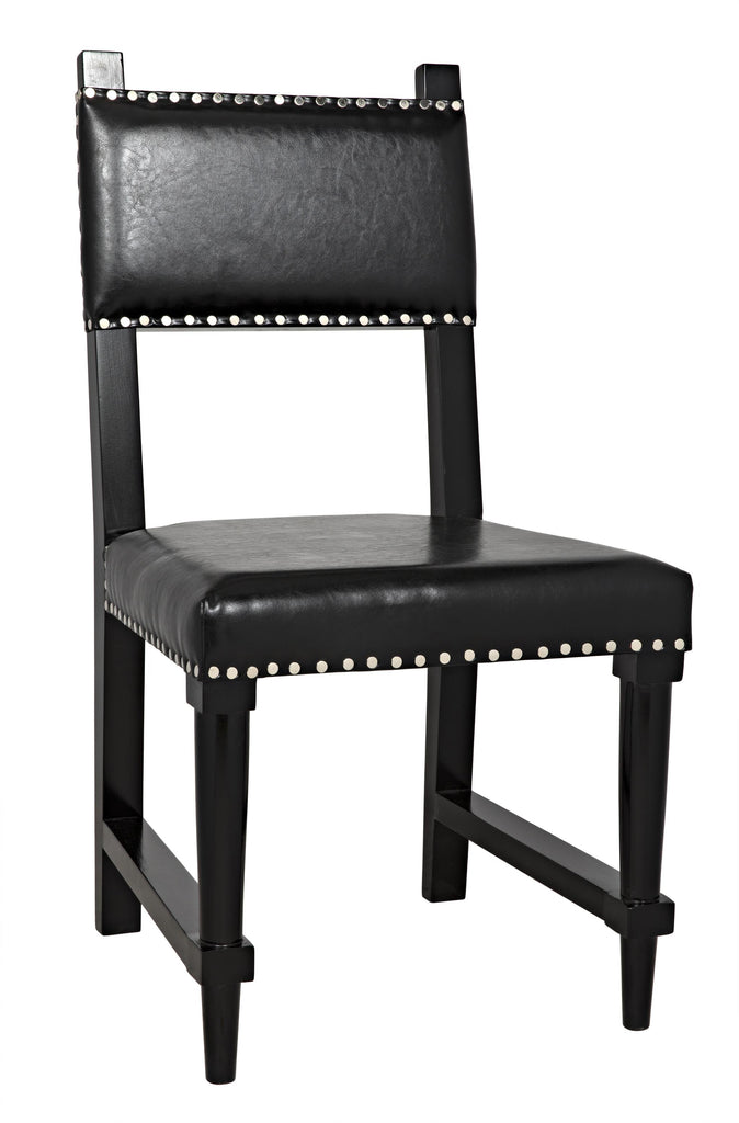 NOIR Kerouac Chair with Leather Distressed Black