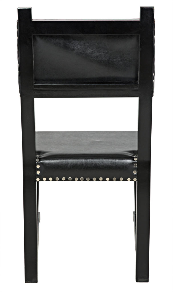 NOIR Kerouac Chair with Leather Distressed Black