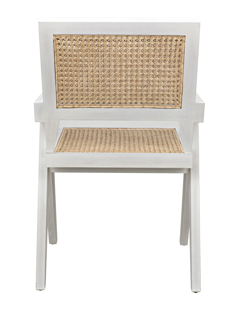 NOIR Jude Chair with Caning White Wash