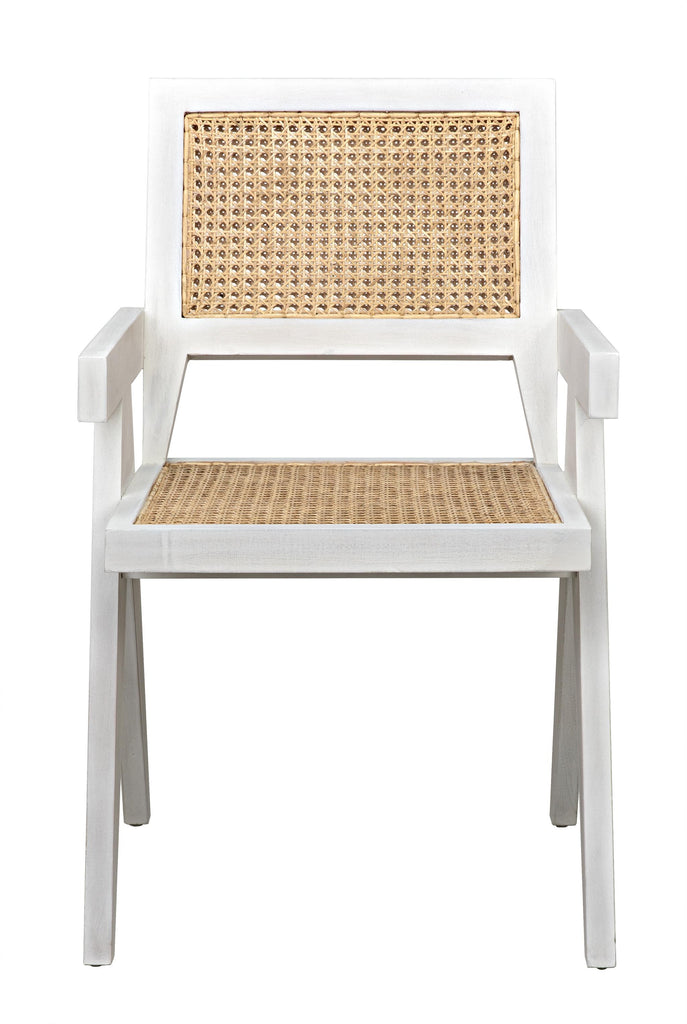 NOIR Jude Chair with Caning White Wash