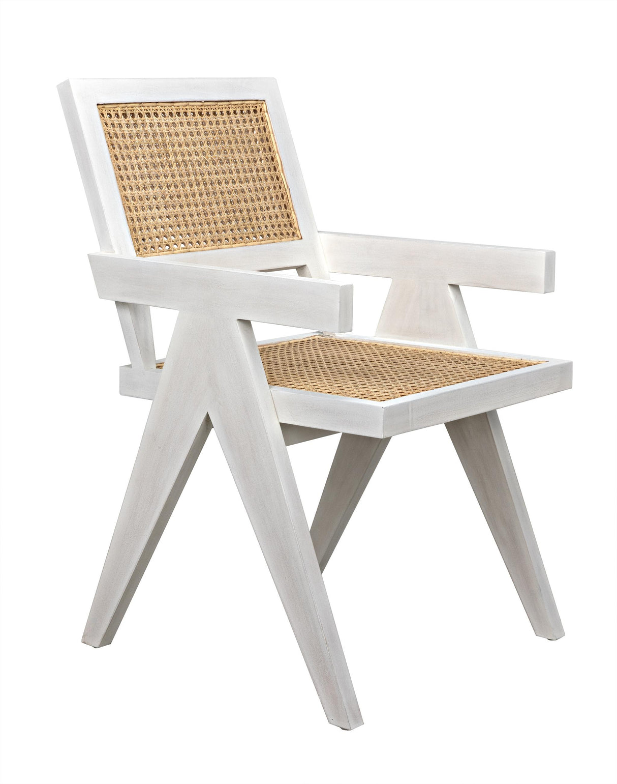 NOIR Jude Chair with Caning White Wash