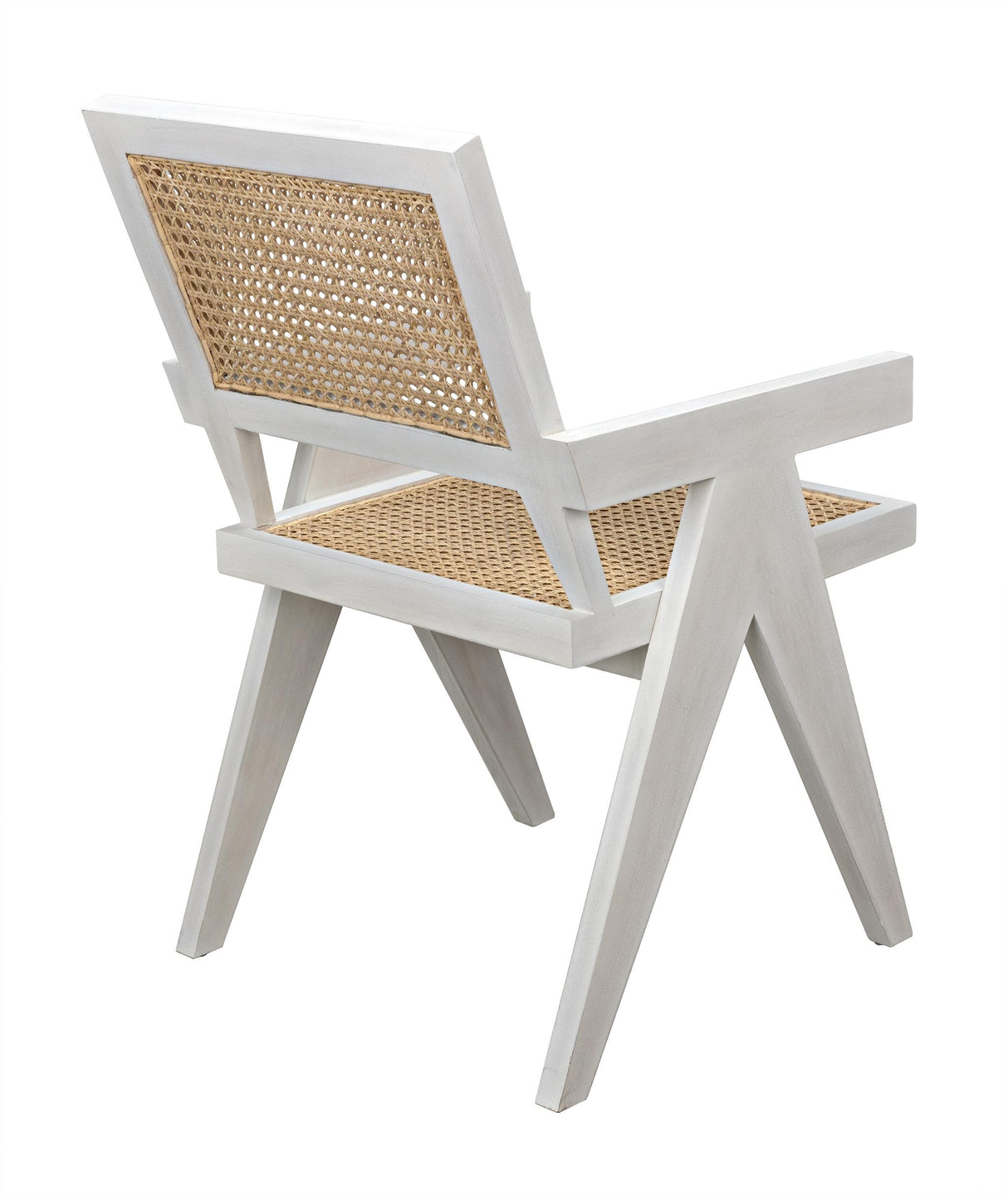 NOIR Jude Chair with Caning White Wash
