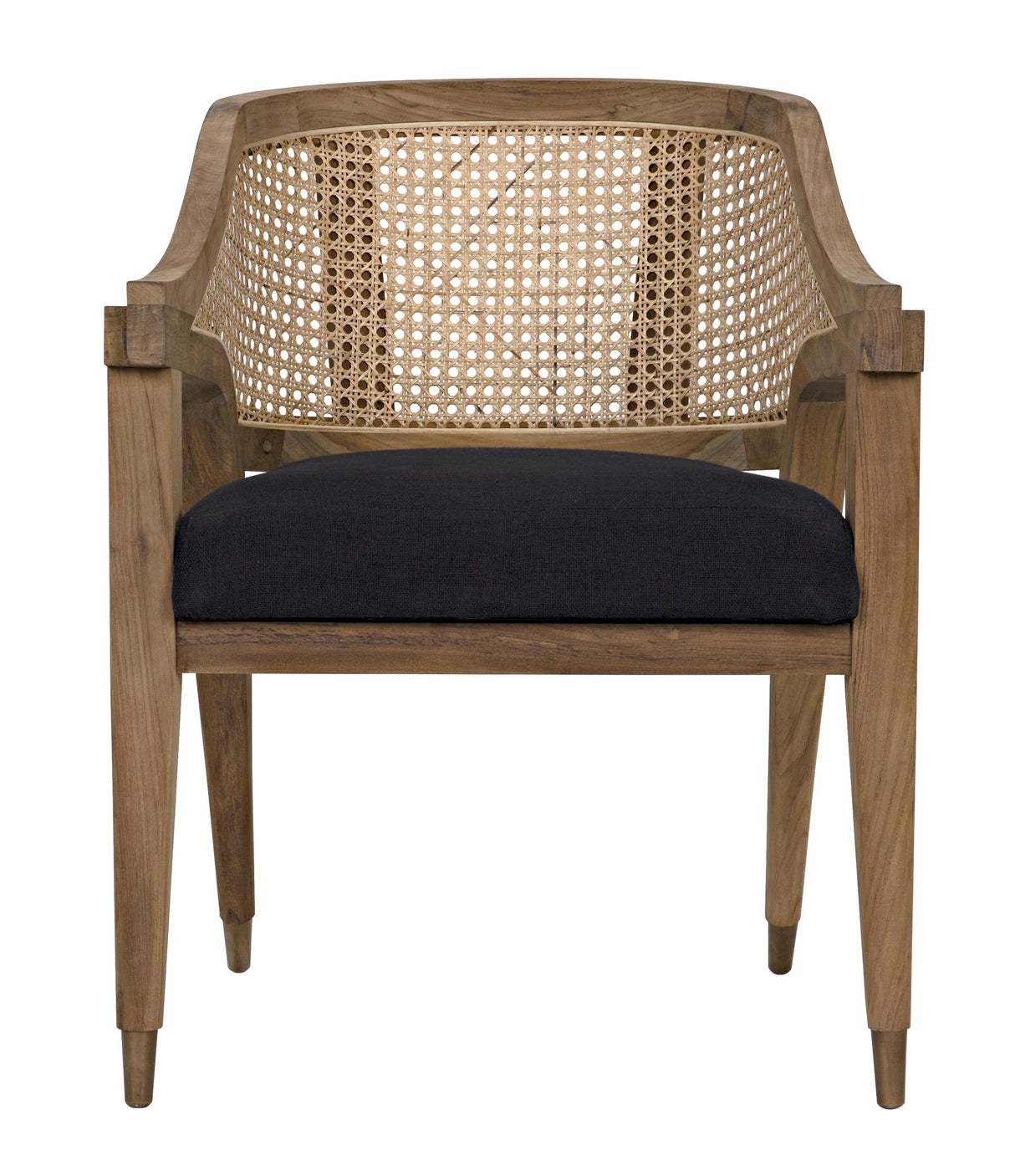 NOIR Chloe Chair Teak Caning and Black Cotton