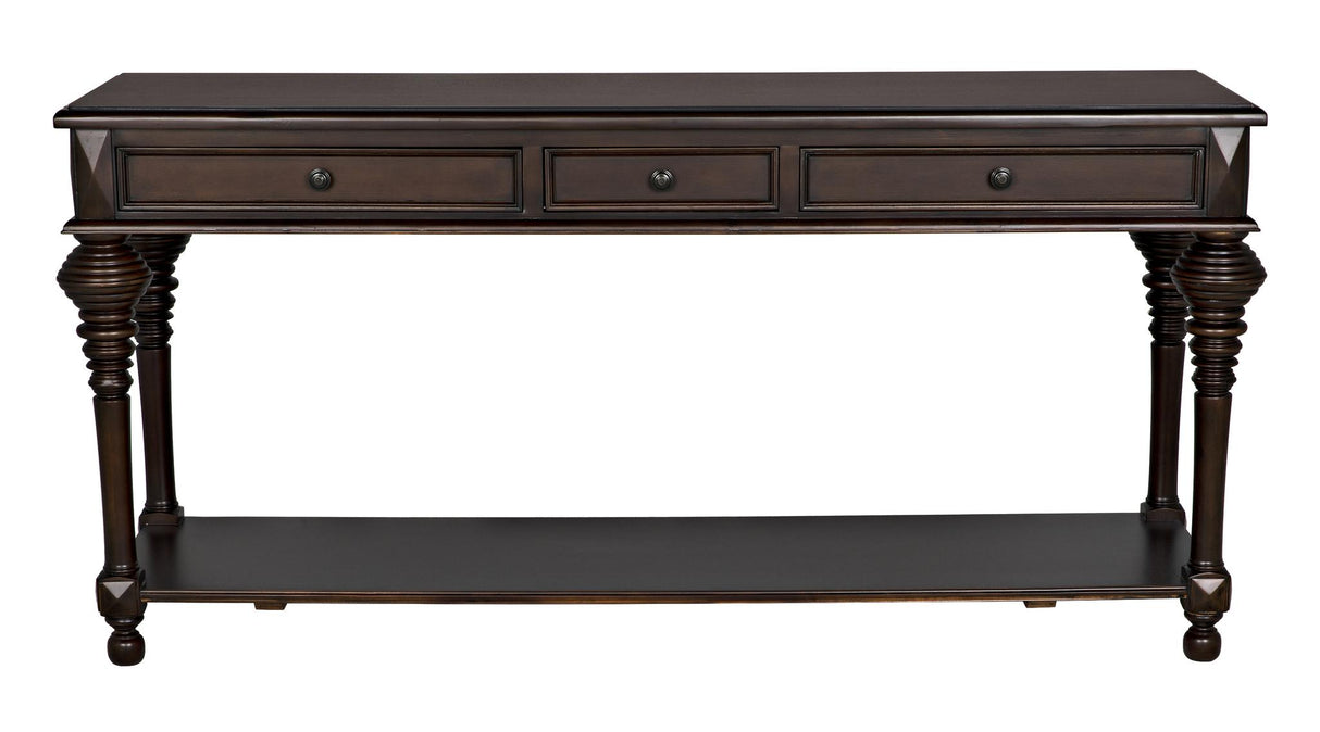 NOIR Colonial Large Sofa Table Distressed Brown