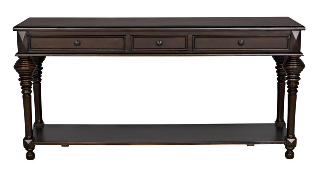 NOIR Colonial Large Sofa Table Distressed Brown