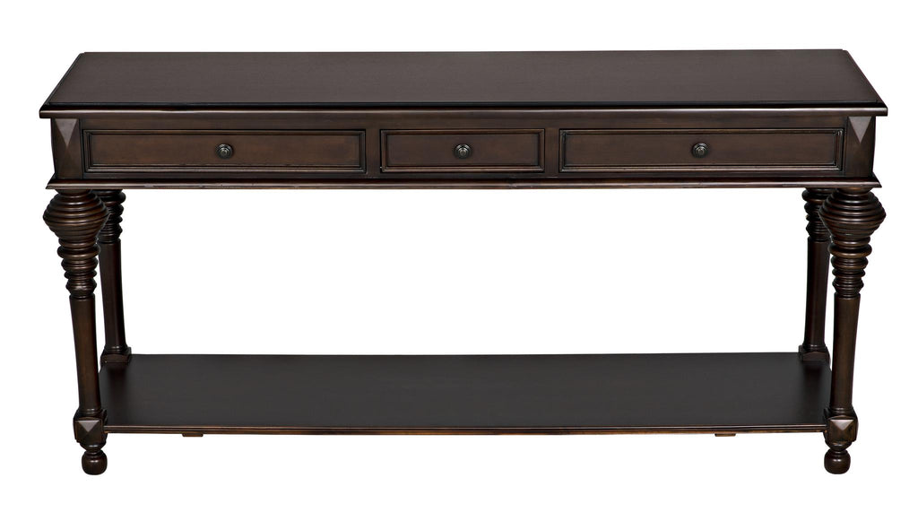NOIR Colonial Large Sofa Table Distressed Brown